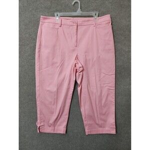 Talbots Curvy Perfect Skimmer Pants Womens 16 Pink Cotton Stretch